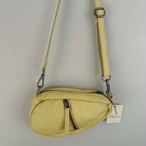 Free People NWT Coffee Date Mini Crossbody Bag - Lime Goat Leather